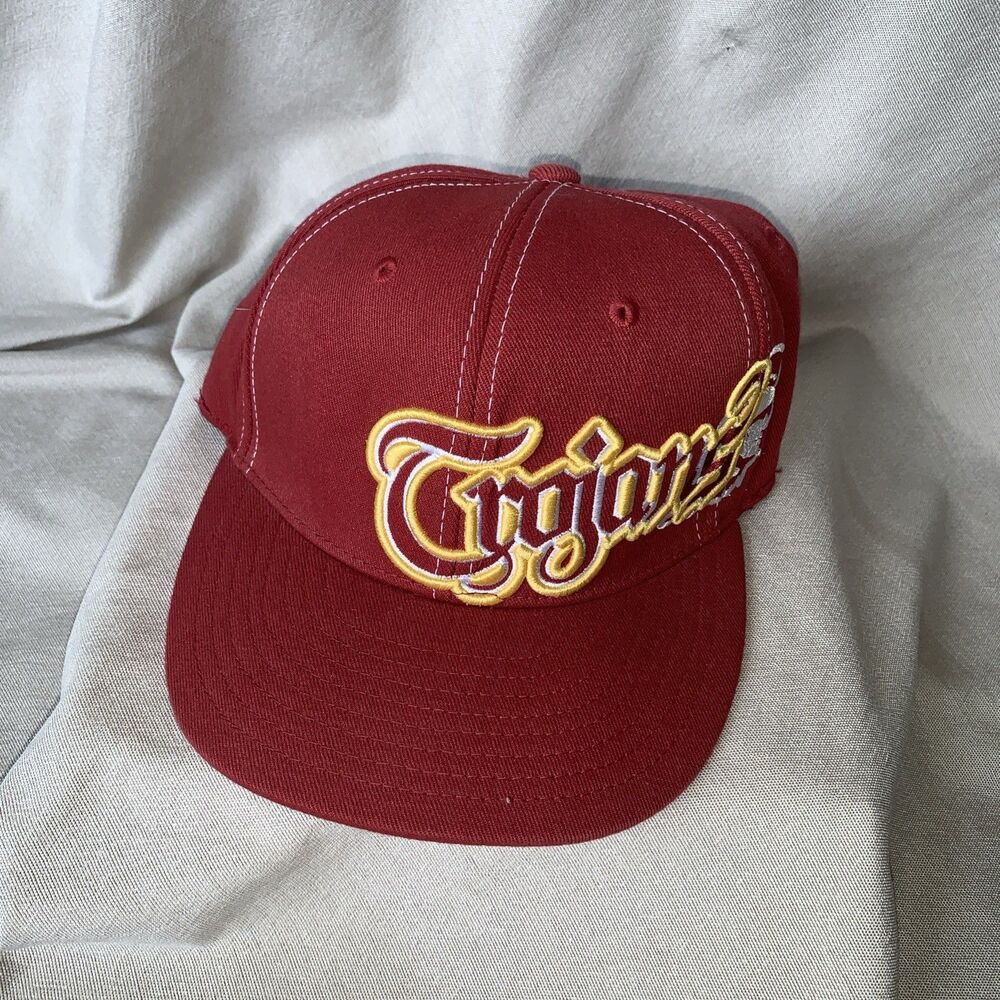 VTG Sz 7 USC Trojans Ball Cap Top Of The World Faded Hat  1 Sz Fits All EUC